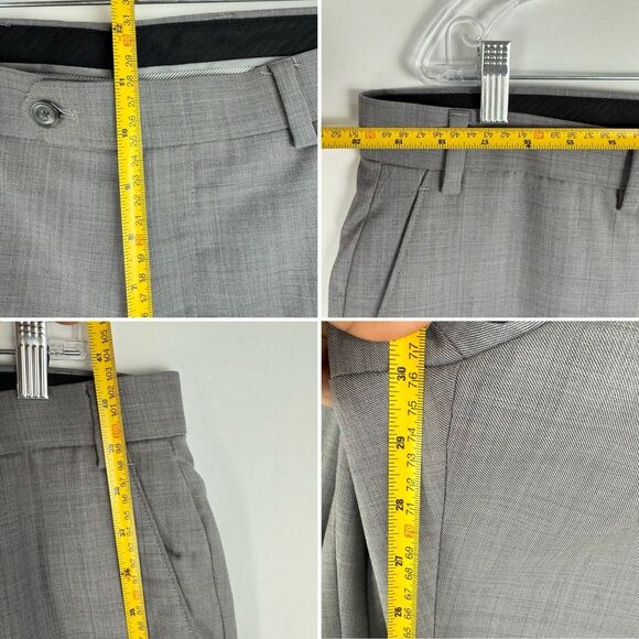 Michael Kors Mens Classic fit Wool Dress Pants 38w/30L Grey Solid NaturalStretch - Picture 10 of 16